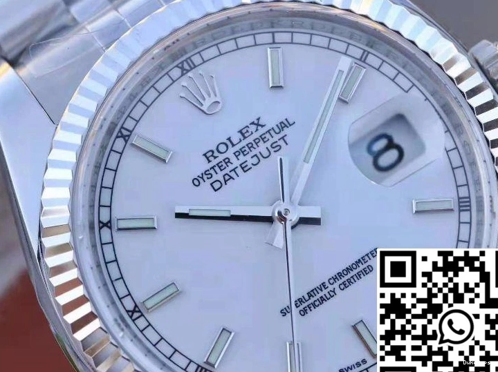 Rolex 116234 White Dial Factory 36mm Enamel Datejust AR 0218